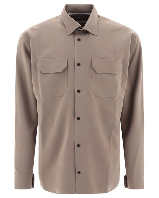 GR10K Brown "Two Pockets Bonded" Shirt for men