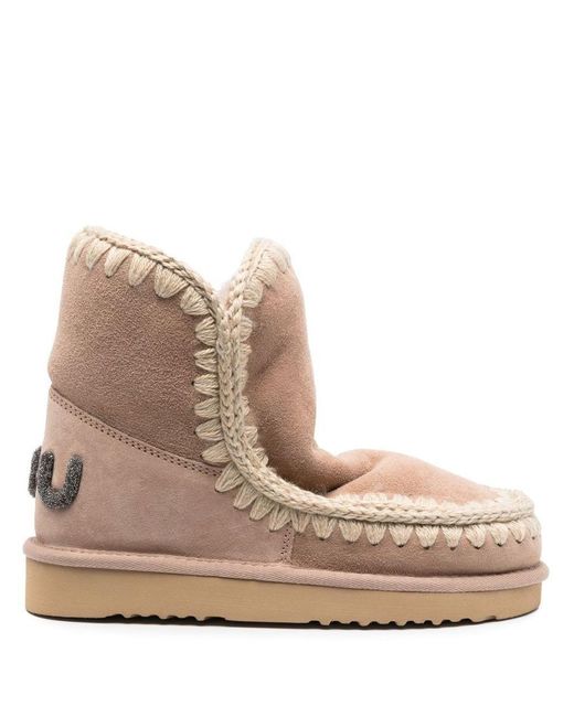 Mou Natural Eskimo 18 Glitter Logo Boots