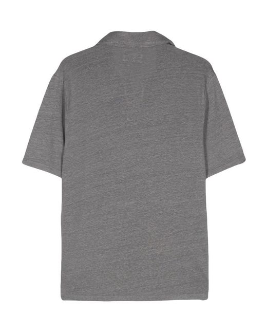 Officine Generale Gray Knitted Polo Shirt for men