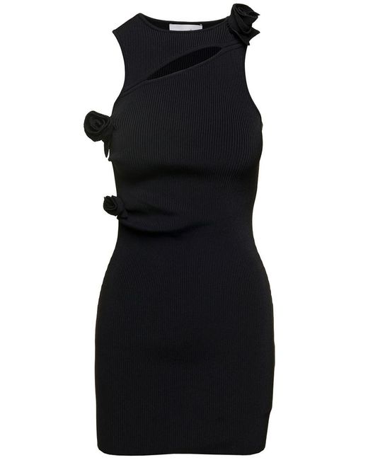 Coperni Black Asymmetrical Mini Dress