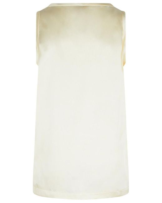 Lisa Yang Natural 'Scoop' Ivory Silk Tank Top