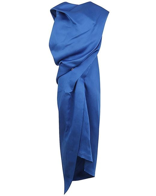 Issey Miyake Blue Enveloping Long Dress Clothing