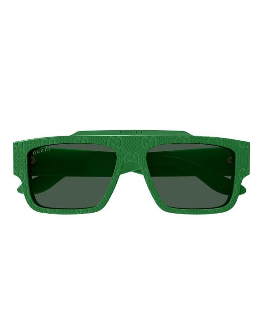 Gucci Green Gg1460S Linea Lettering Sunglasses