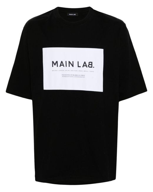 Balmain Black T-shirt Main Lab. Etichetta for men