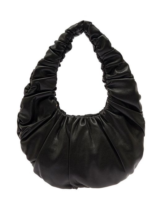 Nanushka 'anja' Baguette Bag With Hobo Handle In Ruched Vegan Leather ...