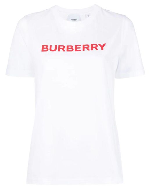 Burberry White Logo-print Cotton T-shirt