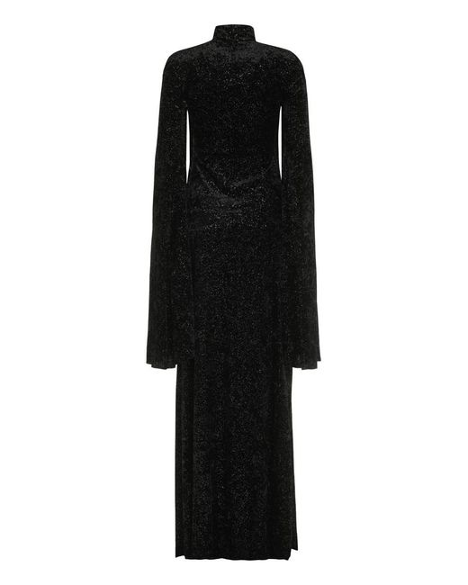 Balenciaga Black Velvet Maxi Dress