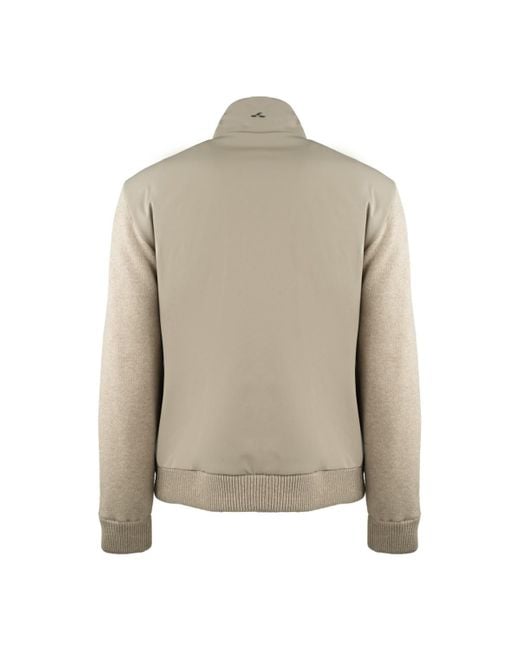 Paul & Shark Natural Virgin Wool And Cashmere Blend Jacket With Leather Inserts for men