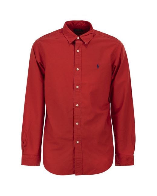 green emerald velvet dress Custom Fit Oxford Dress Shirt in White | Polo Ralph Lauren