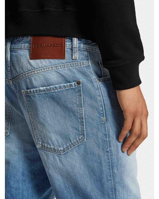 DSquared² Blue Cotton Denim Bermuda Shorts for men