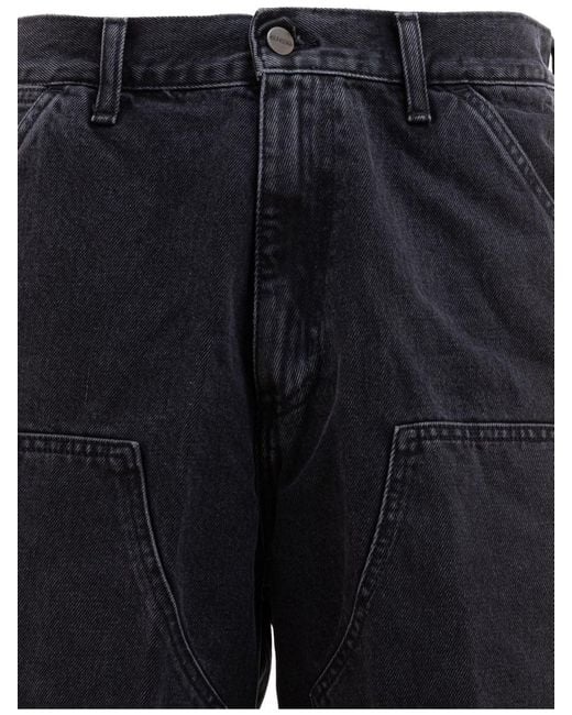 Carhartt Blue Short "Double Knee" for men