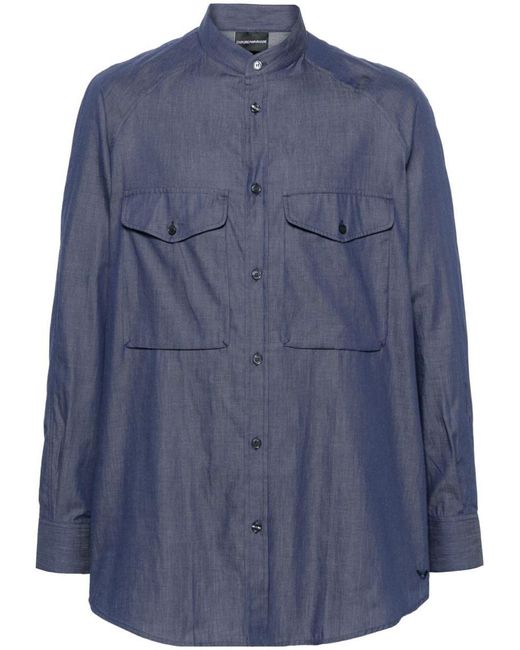 Emporio Armani Blue Cotton Shirt for men