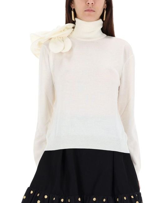 Moschino White Mesh With Flower Detail