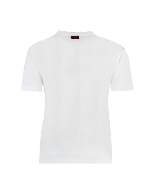 Gucci White Cotton Crew-neck T-shirt