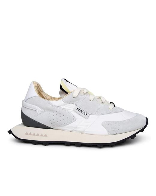 RUN OF White Two-tone Suede Blend Sneakers for men