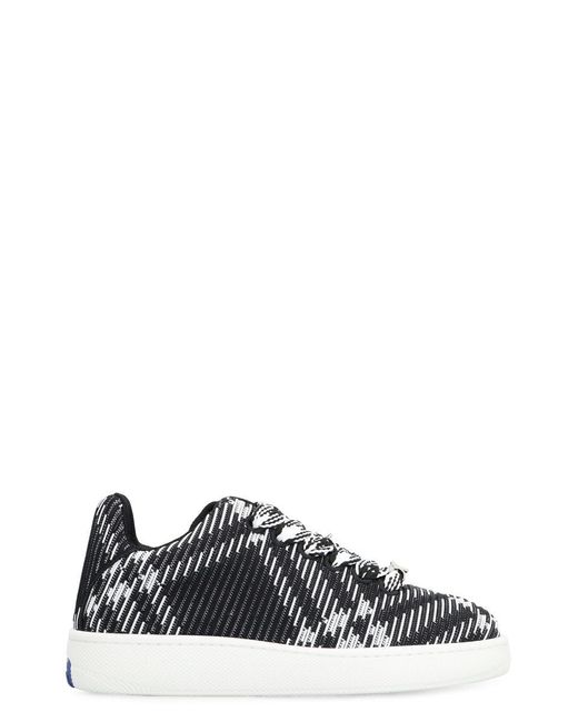Burberry Black Check Knit Box Sneakers for men