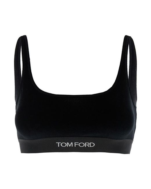 Tom Ford Black 'Signature' Bralette Top With Logo Detail