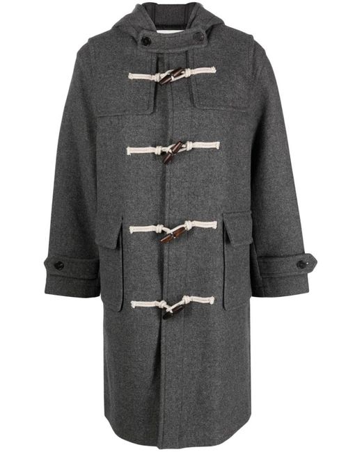 DUNST Gray Wool Blend Duffle Coat