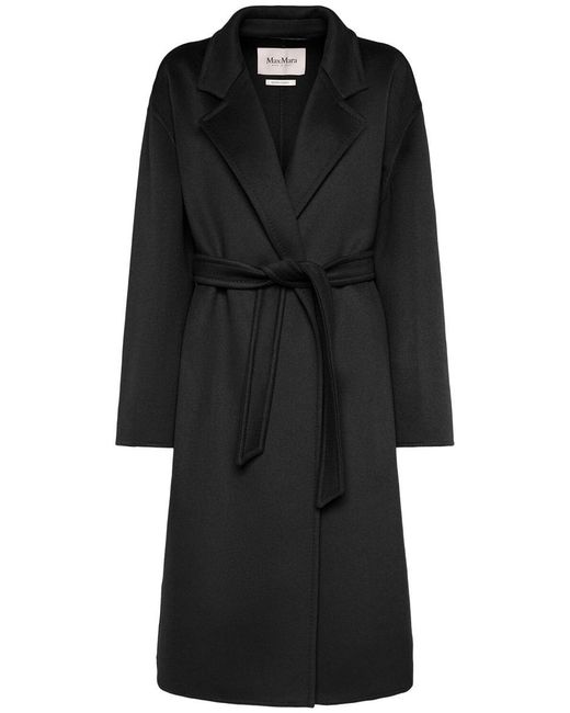 Max Mara Black Melinda Cashmere Midi Coat With Belt