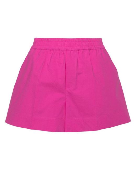 P.A.R.O.S.H. Pink Elasticated-Waist Cotton Shorts