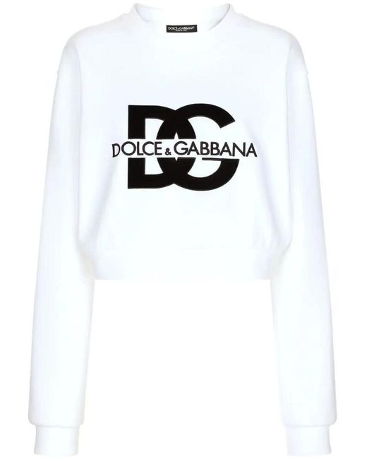 Dolce & Gabbana White Dg Logo Crewneck Sweatshirt