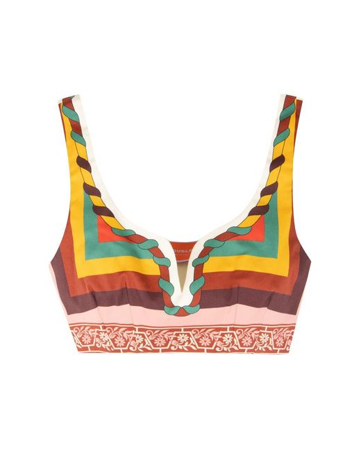 LaDoubleJ Pink Baia Knitted Crop Top