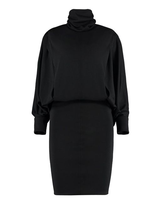 Saint Laurent Black Oversize Jersey Dress