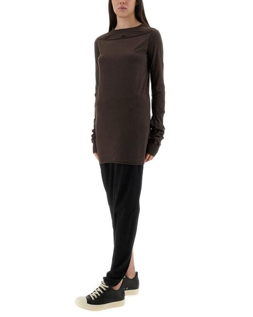 Rick Owens Black Shirt "Concordians Slashed Level Ls T"