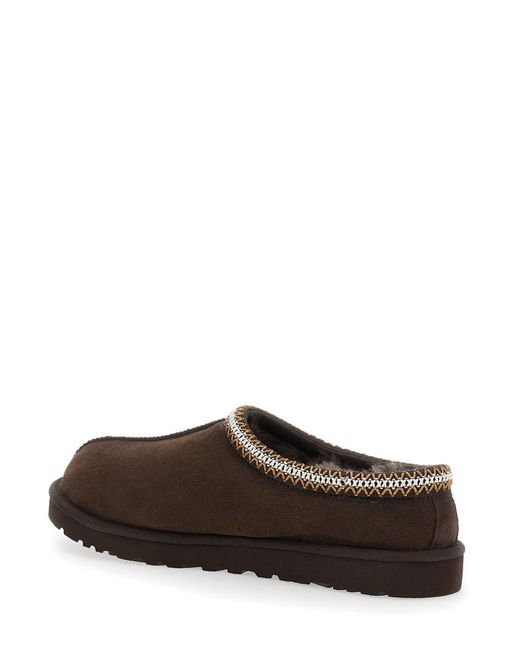 Ugg Brown 'Tasman' Mules With Embossed Logo for men