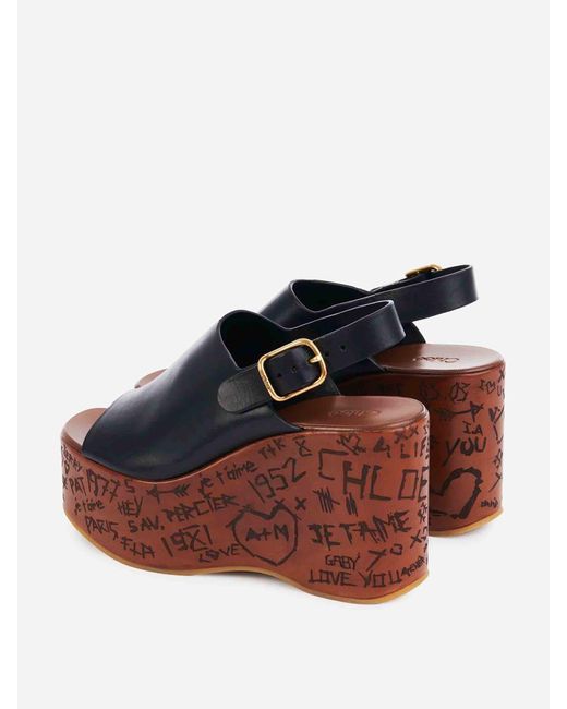 Chloé Black Maxime Wedge Sandals