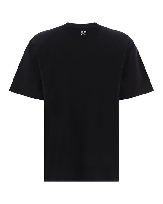 GmbH Black T-Shirt With Logo Print for men