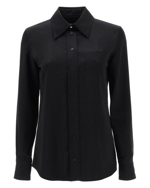 Lanvin Black Satin Pocket Shirt
