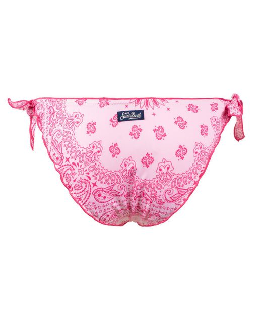 Saint Barth Pink Bandana Print Bandeau Bikini