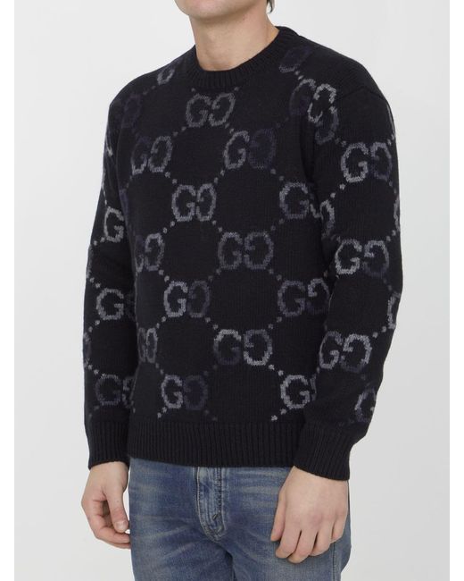 Gucci Black GG Wool Sweater for men