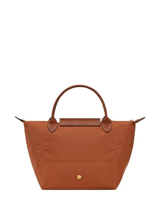 Longchamp Brown 'Le Pliage S' Handbag With Engraved Logo
