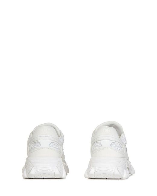 Balmain White Premium Canvas Sneakers. for men