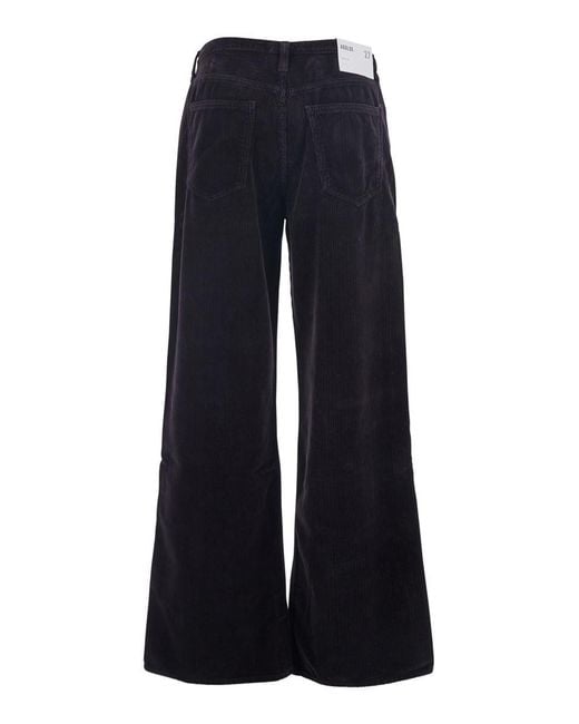 Agolde Blue 'Keira' Pants With Belt Loops And Wide Leg