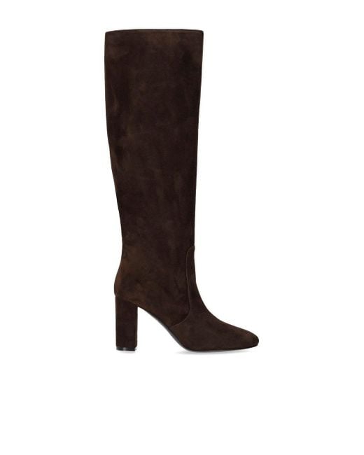 Via Roma 15 Brown Dark Suede Heeled High Boot