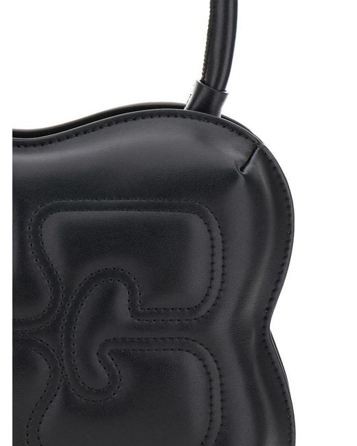 Ganni Black 'Butterfly' Handbag With Logo Detail