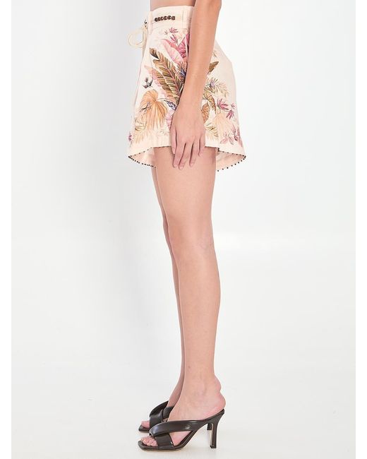 Zimmermann Pink Ascension Tuck Shorts