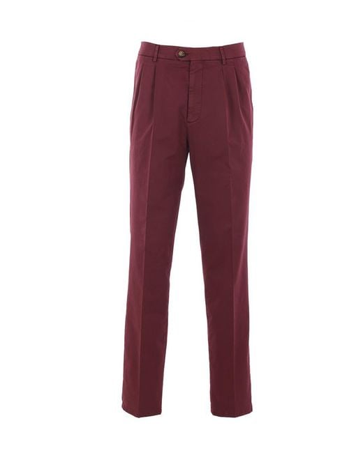 Brunello Cucinelli Red Trousers for men
