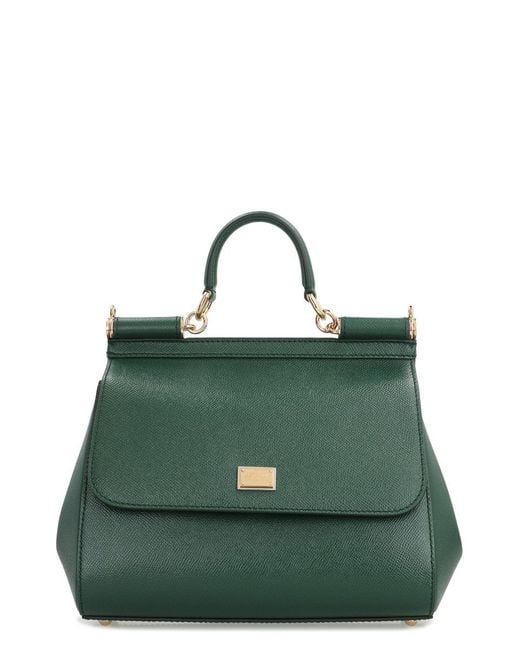 Dolce & Gabbana Green Sicily Big Leather Handbag