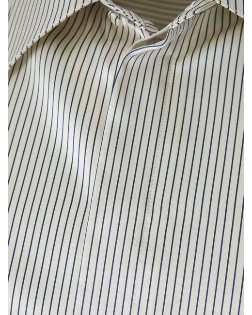 Saint Laurent Gray Striped Silk Shirt