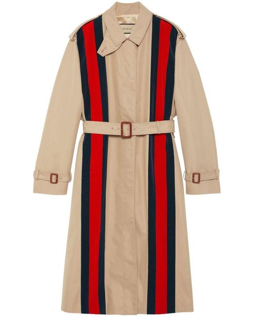 Gucci Red Web Detail Trench Coat