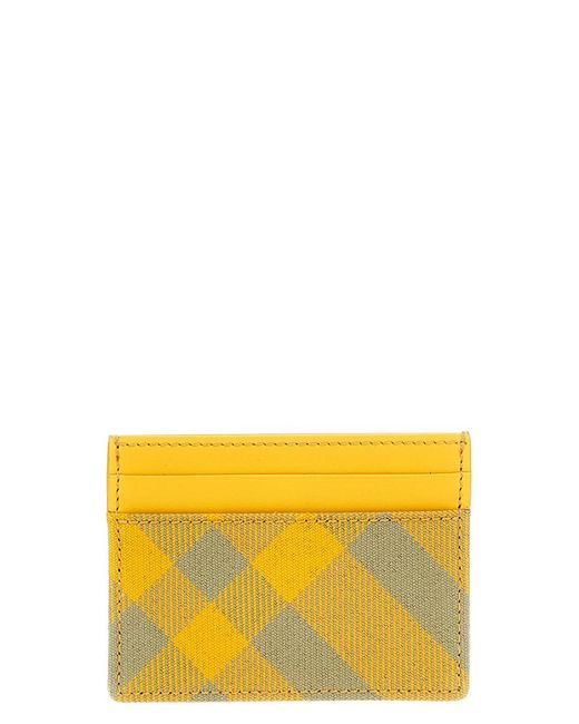 Burberry Yellow Check Card Holder Wallets, Card Holders for men