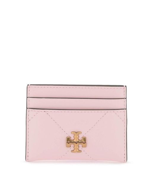 Tory Burch Pink Kira Card Holder With Trapezoid