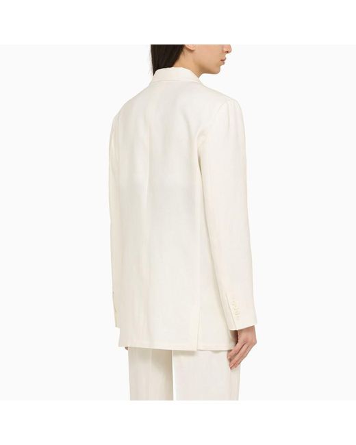 The Row Natural Single Breasted Linen Jacket