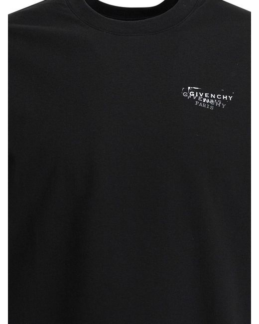 Givenchy Black Cotton T-Shirt With Logo for men