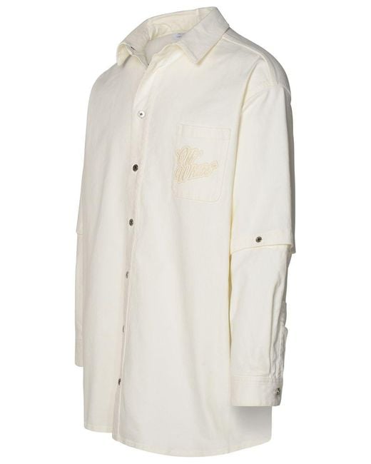 Off-White c/o Virgil Abloh White Off- Embroidered Overshirt for men