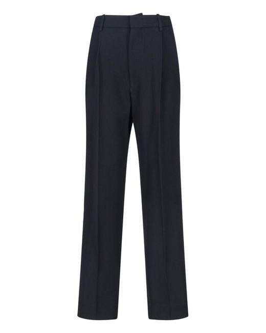 Victoria Beckham Blue Virgin Wool Pants